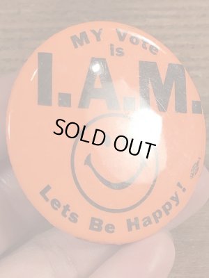 70年代頃のスマイルフェイスのビンテージの缶バッチ