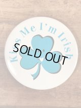 “Kiss Me I'm Irish” Smile Pinback　スマイルフェイス　ビンテージ　缶バッジ　缶バッチ　80年代