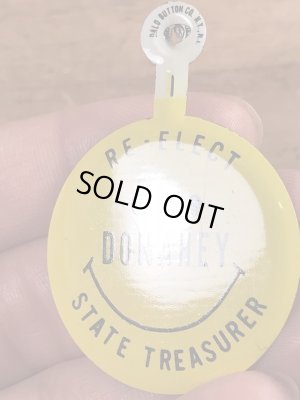 70’sのスマイルフェイスのヴィンテージのタブバッジ