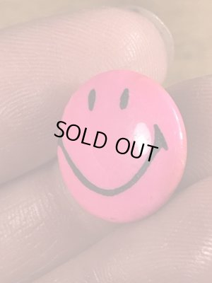 70’sのスマイルフェイスのヴィンテージの缶バッチ