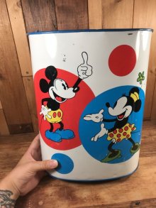 他の写真3: Cheinco Disney Polka Dot Metal Trush Can　ディズニー　ビンテージ　トラッシュ缶　ゴミ箱　70年代