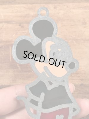 70年代頃のミッキーマウスのビンテージのステンドグラスオーナメント