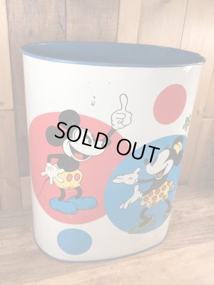 70年代頃のミッキー&ミニーマウスのビンテージのゴミ箱