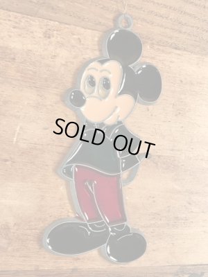 70年代頃のミッキーマウスのビンテージのステンドグラスオーナメント