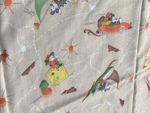 他の写真1: Disney Mickey Mouse “Vehicle” Cloth　ミッキーマウス　ビンテージ　端切れ生地　ディズニー　60~70年代