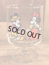 Disney Mickey & Minnie Mouse Footed Glass　ミッキー＆ミニーマウス　ビンテージ　グラス　ディズニー　70年代