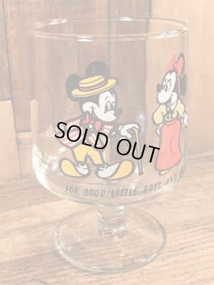 70年代頃のミッキー&ミニーマウスのビンテージのグラス
