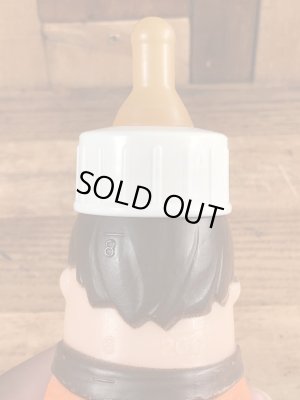 70年代頃のフリントストーンのフレッドのビンテージの哺乳瓶フィギュア