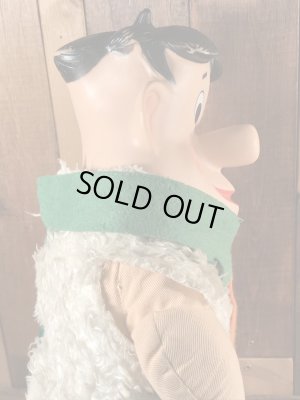 60年代頃のフリントストーンのフレッドのビンテージのラバーフェイスドール