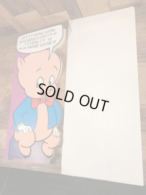 70年代のルーニーテューンズのポーキーピッグのビンテージのグリーティングカード