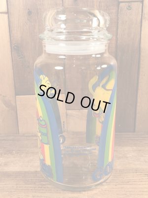 70〜80年代のスヌーピーのビンテージのガラスキャニスター