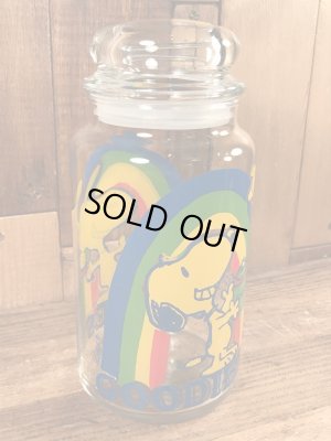 70〜80年代のスヌーピーのビンテージのガラスキャニスター