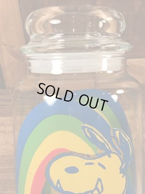 70〜80年代のスヌーピーのビンテージのガラスキャニスター