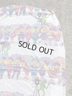 80年代のマペットショウのカーミットとミスピギーのビンテージのボックスシーツ