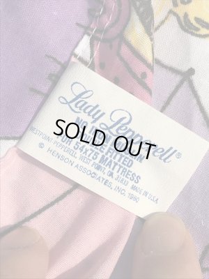 80年代のマペットショウのカーミットとミスピギーのビンテージのボックスシーツ