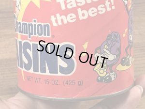 80年代のカリフォルニアレーズンのヴィンテージのTin缶