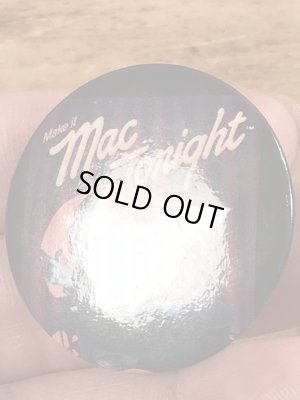 80年代の80年代のマクドナルドのマックトゥナイトのヴィンテージの缶バッジ