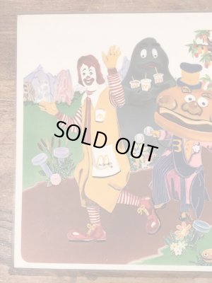 70年代のマクドナルドのビンテージのランチョンマット