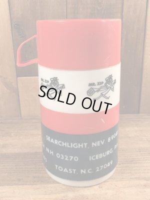 企業キャラクターのMr. Zipのヴィンテージのサーモボトル