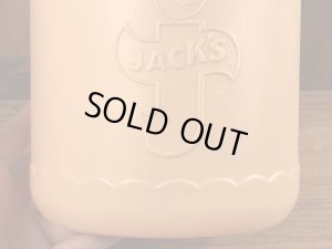 企業キャラクターのハッピージャックスのビンテージのクッキーコンテナー