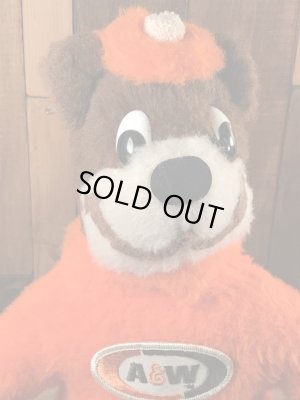 アドバタイジングキャラクターのエーアンドダブリューベアのビンテージのぬいぐるみ