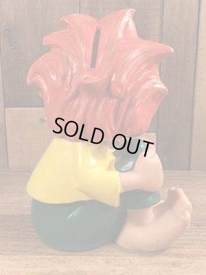 80年代のプムックルのヴィンテージの貯金箱フィギュア