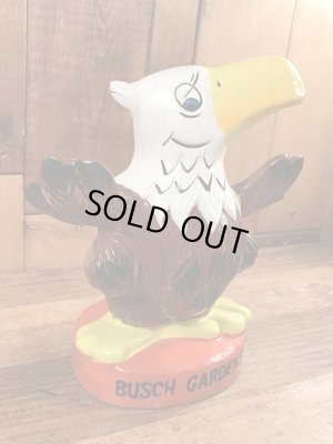 ブッシュガーデンのアドバタイジングキャラクターのビンテージのコインバンクドール