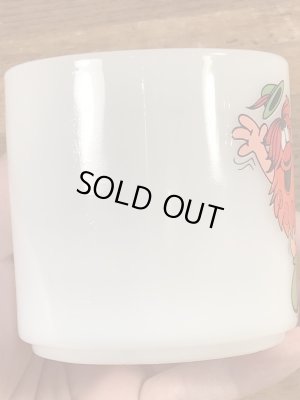 マジックマウンテントロール　ヴィンテージ　マグカップ　企業キャラクター　ファイヤーキング　ミルクガラス