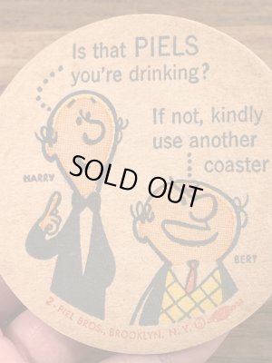 ピールズビール　ビンテージ　コースター　企業キャラクター　ノベルティ　60年代