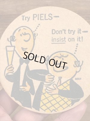 Piels Beer　ビンテージ　コースター　アドバタイジングキャラクター　企業物　60年代