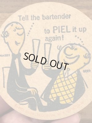 Piels Beer ビンテージ コースター 企業キャラクター ノベルティ 60年代