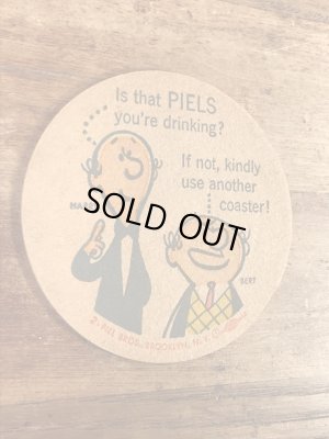 ピールズビール　ビンテージ　コースター　企業キャラクター　ノベルティ　60年代