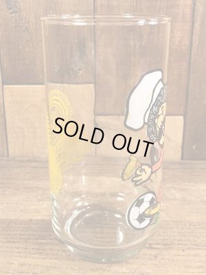 チャッキーチーズ　ビンテージ　ガラスコップ　企業キャラクター　ノベルティ　80年代