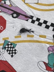 他の写真3: Walt Disney Mickey Mouse Motor Racing Flat Sheet　ミッキーマウス　ビンテージ　フラットシーツ　ウォルトディズニー　80年代