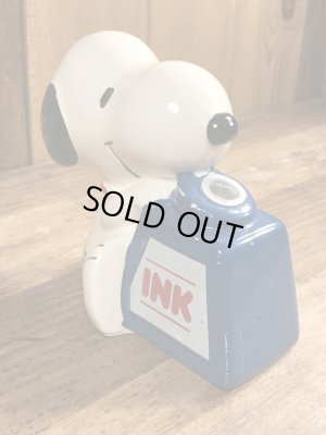 スヌーピー ビンテージ ペン立て 陶器 70年代