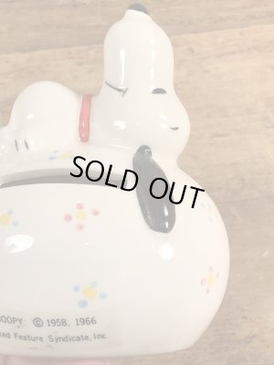 スヌーピー ビンテージ コインバンク 陶器 70年代