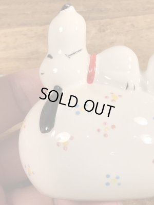 スヌーピー ビンテージ コインバンク 陶器 70年代