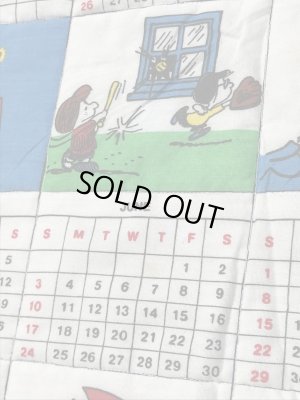 スヌーピー　ビンテージ　タペストリー　カレンダー　80年代