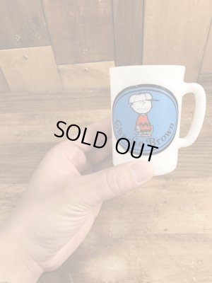 チャーリーブラウン ヴィンテージ マグカップ スヌーピー ミルクガラス