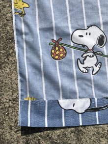 他の写真3: Peanuts Snoopy Stripe Flat Sheet　スヌーピー　ビンテージ　フラットシーツ　生地　70~80年代