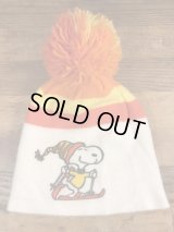 Peanuts Snoopy Skiing Knit Hat　スヌーピー　ビンテージ　ニット帽　70年代