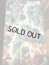 Smurf Village Flat Sheet　スマーフ　ビンテージ　フラットシーツ　生地　80年代