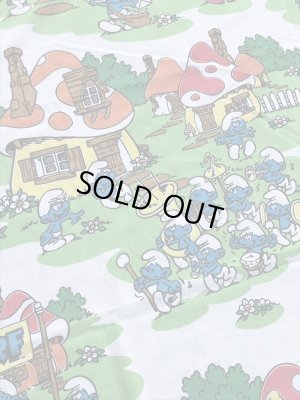 スマーフ ヴィンテージ フラットシーツ 生地 80’s