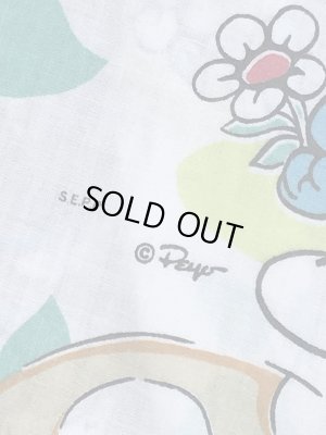 スマーフ　ビンテージ　ベッドシーツ　生地　80年代