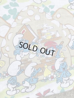 スマーフ　ヴィンテージ　ボックスシーツ　生地　80年代