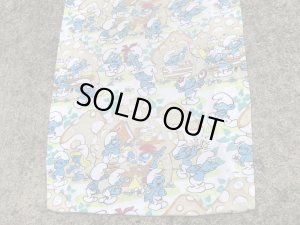 スマーフ　ビンテージ　ベッドシーツ　生地　80年代