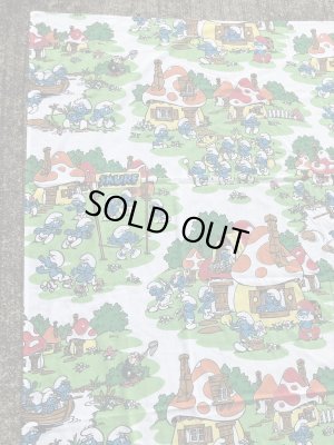 スマーフ ヴィンテージ フラットシーツ 生地 80’s