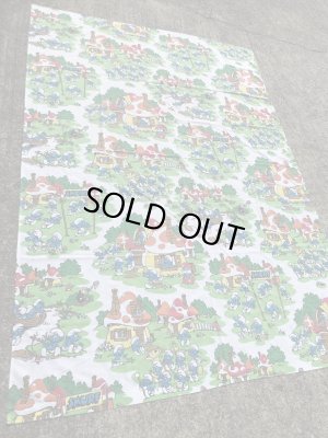 スマーフ ヴィンテージ フラットシーツ 生地 80’s