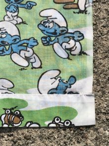 他の写真2: Smurf Village Flat Sheet　スマーフ　ビンテージ　フラットシーツ　生地　80年代