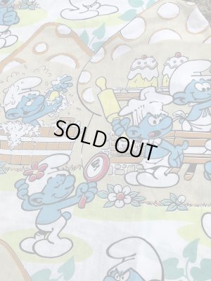 スマーフ　ヴィンテージ　ボックスシーツ　生地　80年代